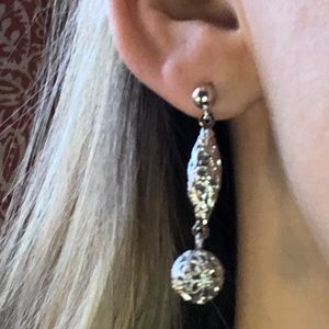 Silver drop earrings
